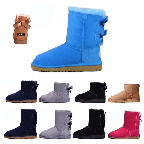 

quality chestnut black blue coffee two bows black khaki boots women man classic winter boots grey ankle boots shoes size 36-41