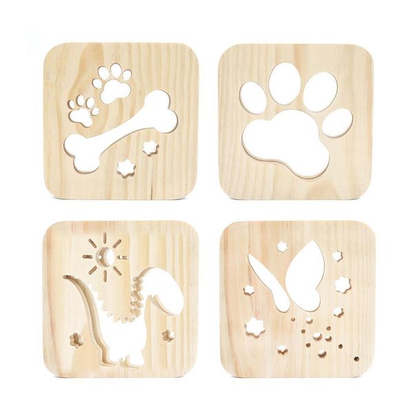 

3d cartoon wooden led night light bedroom warm-white desk lamp home decoration rugged durable with long lasting life