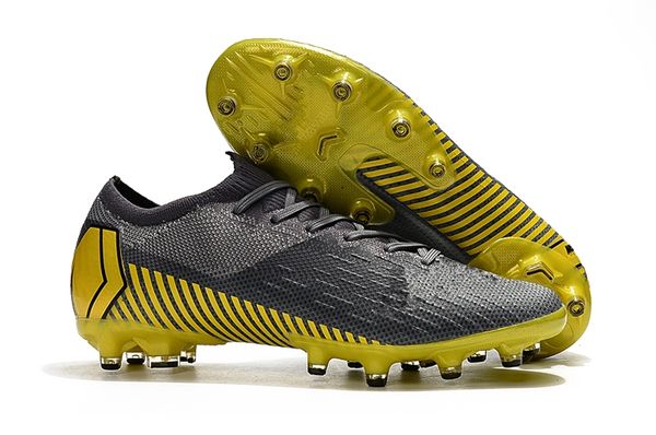 

2019 12s grey yellow black vapor xii lux psg ultra electroplate waterproof flyknitting 360 vi elite ag fg gs 39-45 outdoor shoes