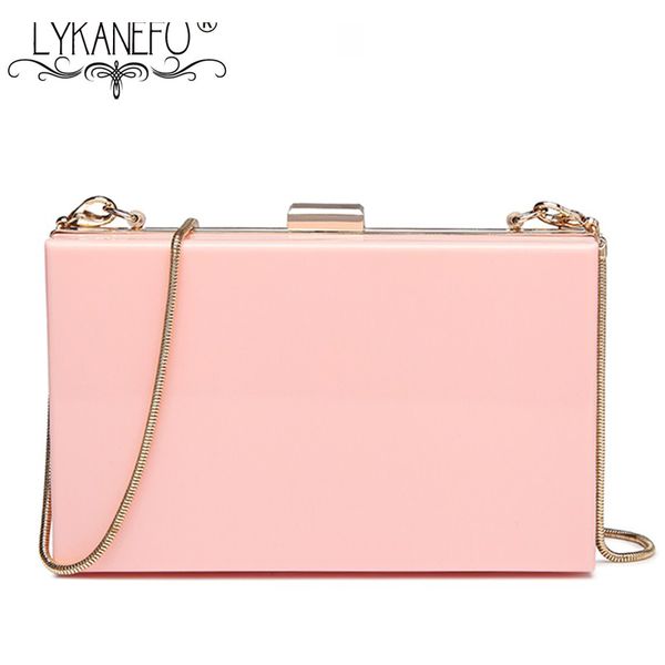 

lykanefu acrylic material women evening bags frame day clutches chain shoulder hand bags for party wedding purse phone 2 chains