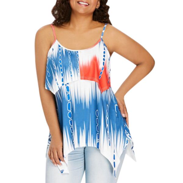 

SAGACE Women Sexy Casual Daliy Independence Day T Shirts 2019 Sleeveless Blouses O-Neck Tunics Shirt Tops Solis Fitness Camis