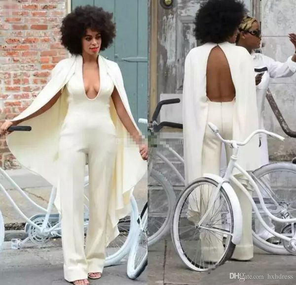 

new elegant women jumpsuits dresses evening wear open back deep v neck african plus size prom celebrity dress with wrap formal party gowns, Black;red