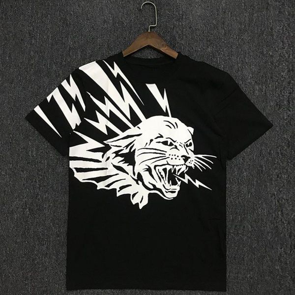 

20ss известный дизайнер men t shirt лето мужчины женщины хлопка высокого качества с короткими рукавами пары повседневный черный cheetah печа, White;black