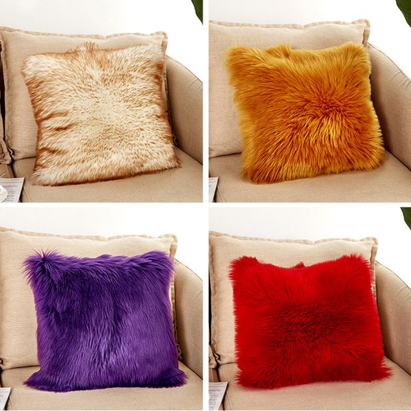 Nuevo De Doble Cara Hermosa Cojin De Piel Sintetica Forma De