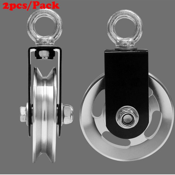 

2x solid pulley block home gym cable machine build diy spin pulleys rope guide