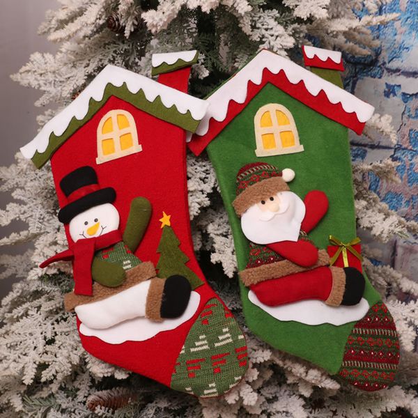 

christmas stockings santa claus sock gift kids candy bag xmas noel decoration for home tree ornaments d1