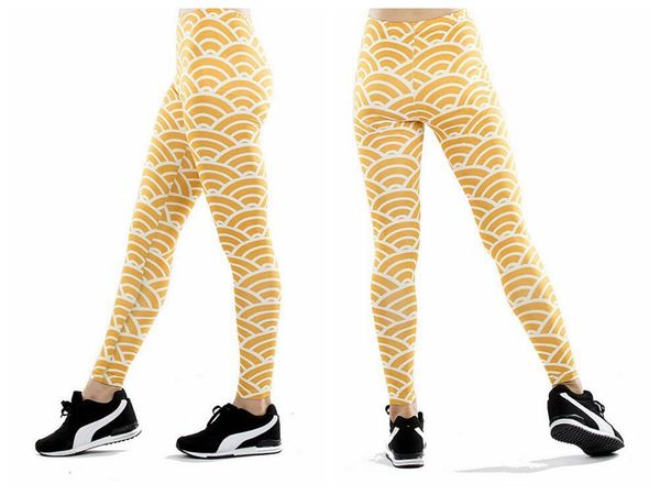 

women yoga pants pants digital print digital stripe yellow print pantyhose lady high waist dance activity leggings tights, Black;white