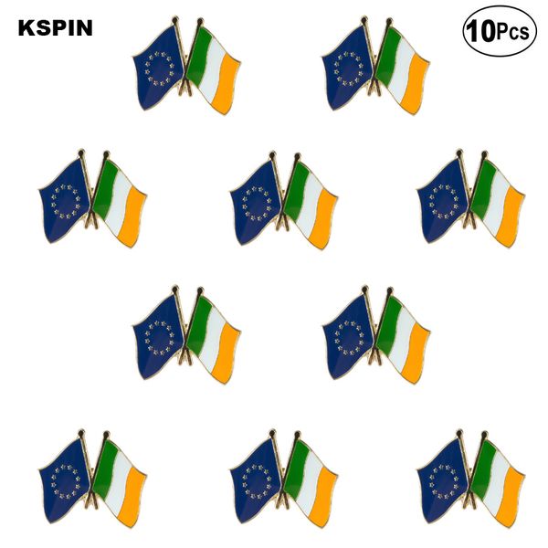 

eu & ireland lapel pin flag badge brooch pins badges 10pcs a lot, Gray