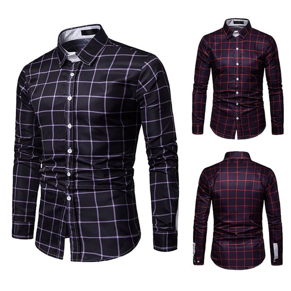 

ishowtienda new spring summer autumn work clothes men's casual long sleeve shirts #w35, White;black