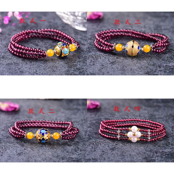 

beaded crystal alcohol red garnet more circle bracelet pearl hand string cloisonne black snow ornaments diy natural stone jewelry