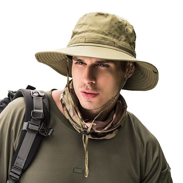 

summer fishing hat man women wide breathable mesh fishing cap beach hats sun men's outdoors uv protection shade hat, Black;white