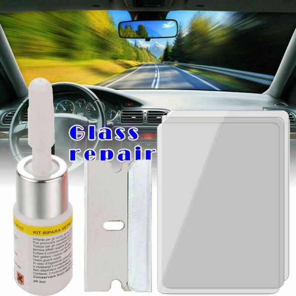 

car window glass crack chip resin windscreen windshield repair diy tool kit