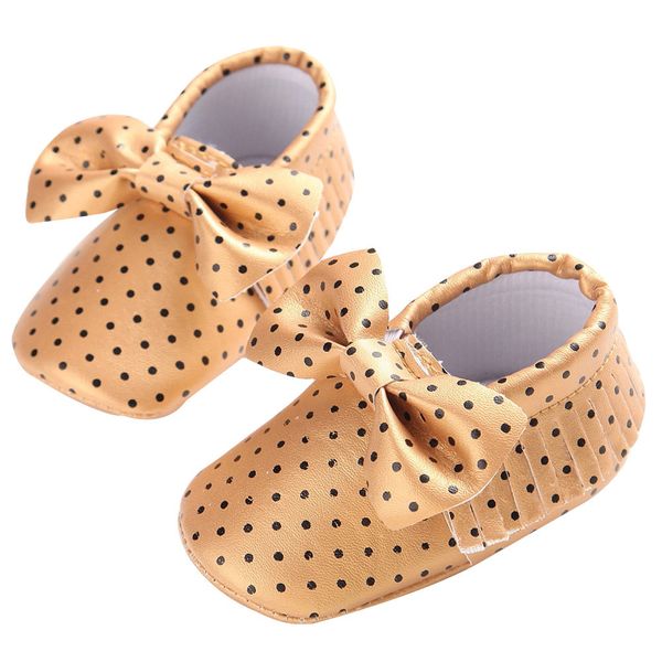 

2019 pu suede leather newborn baby artificial pu cute shoes soft soled non-slip crib first walker shoes comfortable dot