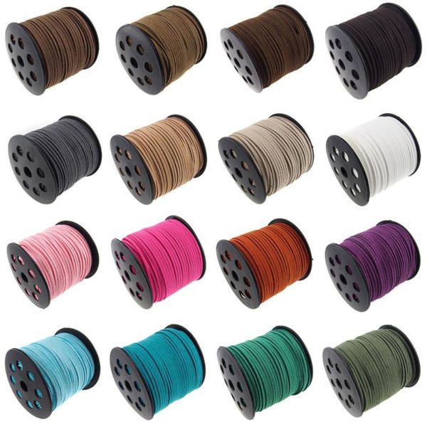 

100 yards multicolored leather suede cords for diyjewelry making jewelry cord threads 3mm*1mm, Black;white