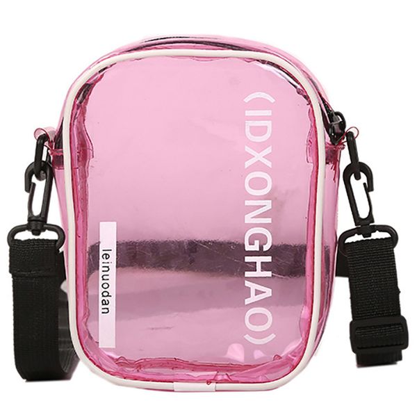 

letter clear ladies transparent bag wild luxury messenger bag shoulder ladies fashion messenger pink