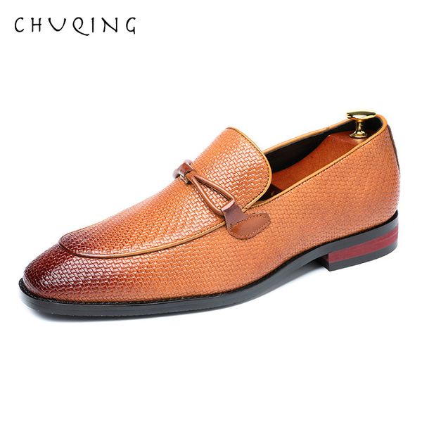 

chuqing popular men's shoes weaving tassels tide shoes men's business large size 38-48, Black