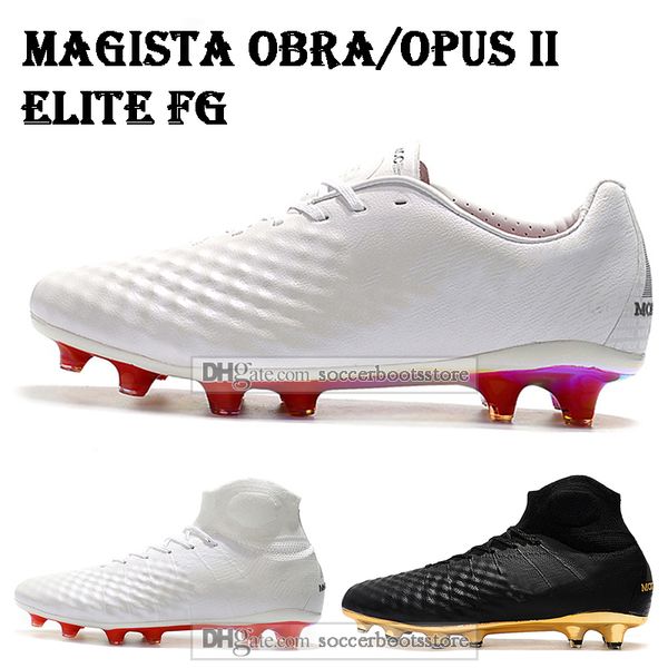 

new mens high football boots magista obra ii elite fg soccer shoes superfly magista opus ii fg acc outdoor soccer cleats, Black