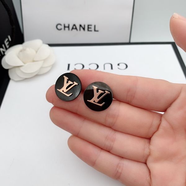 

new style fashion brands designers women earrings real ps earring luxury l letter design earrings stud jewelry size:1.8*1.8cm, Golden;silver