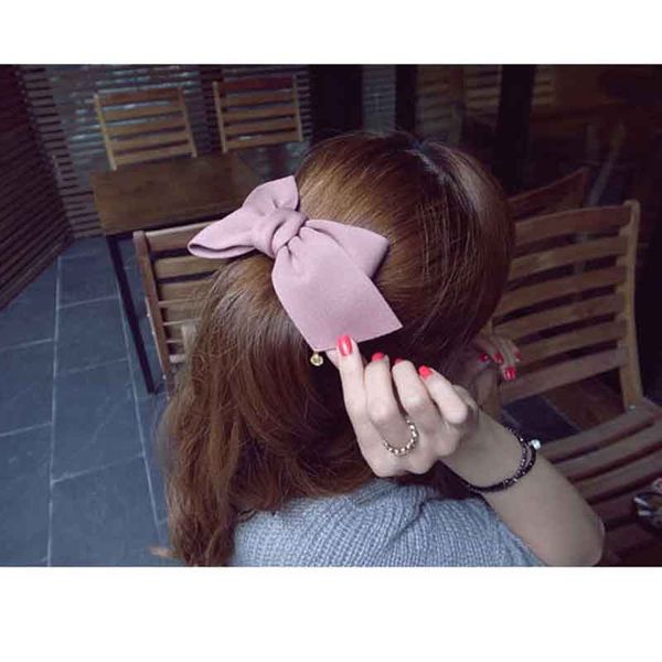 Cute Big Solid Cloth Bows Hair Clips Hair Accessories For Women