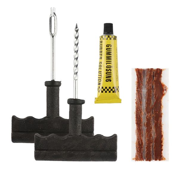 

car tire repair tools outdoor emergency motorcycle tubeless tyre puncture repair plug kit needle patch fix tools set