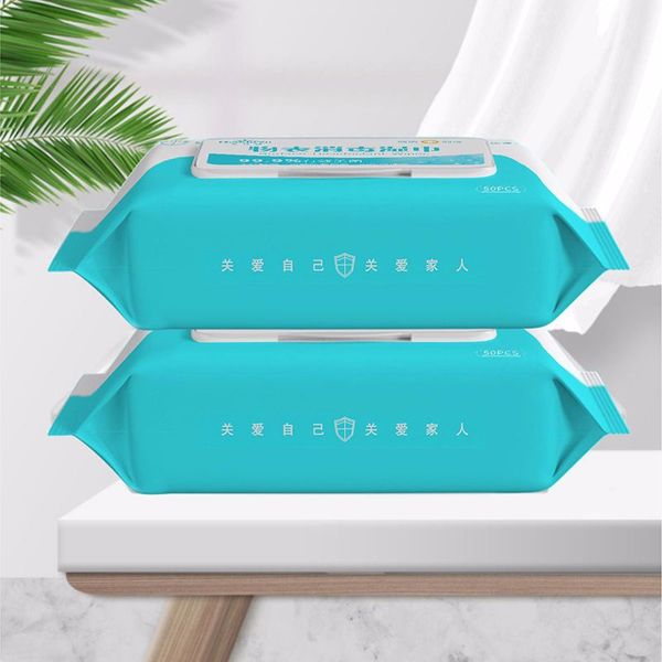 

50pcs portable disinfection antiseptic pads alcohol swabs wet wipes skin cleaning care sterilization aid cleaning tissue box