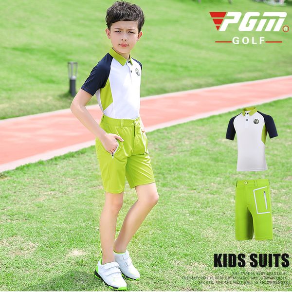 

pgm new golf clothing brand children golf/tennis clothes boys short sleeve t-shirt shorts summer sports wear casual quick-drying