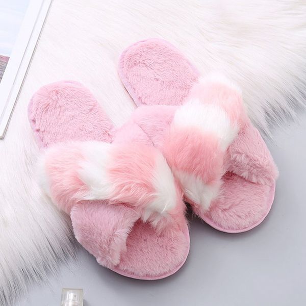 

nice new women slippers winter shoes flat sweet home slippers woman indoor shoes fur warm soft slip on female slipper, Black