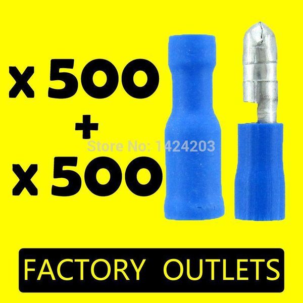 Freeshipping 1000 Stück blau MPD FRD2-156 Buchse und Stecker, isolierter elektrischer Steckverbinder, Rundstecker für 16–14 AWG, Audio-Verkabelung, 500 Paar