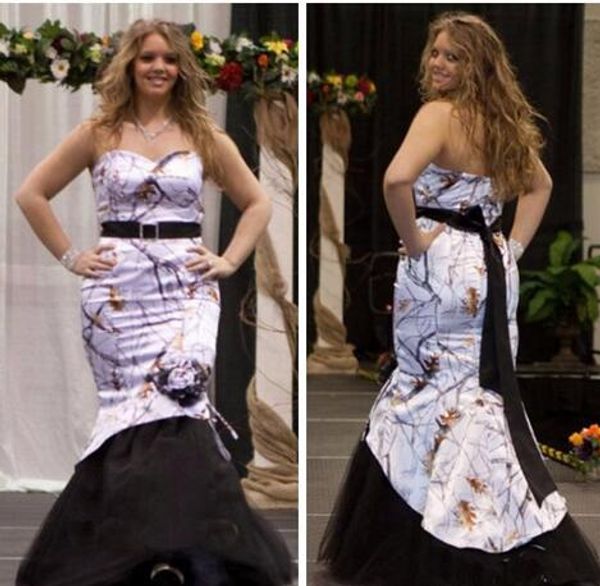 

white camo mermaid wedding dresses plus size 2020 black sashes strapless robes de mariÃ©e vestidos de novia country wedding dress gowns new