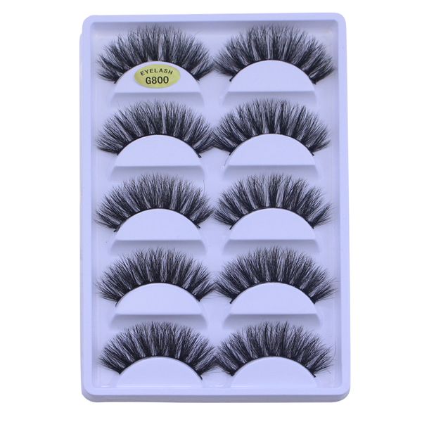 

5pairs 3d mink eyelashes 3d synthetic lashes with black cotton 3d false eyelashes via epacket