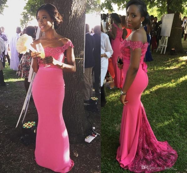 

русалка африканские платья невесты румяна розовый с плеча черная девушка платья выпускного вечера кружева халаты де demoiselle d'honneur жен, Blue;red