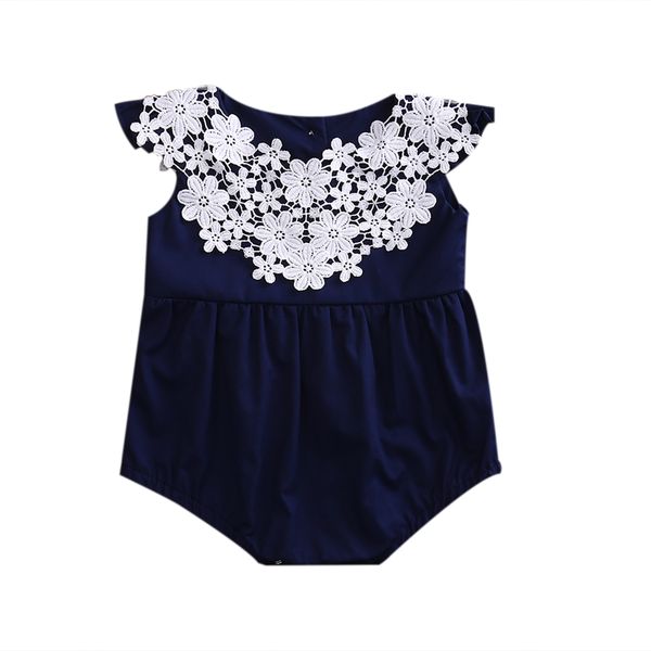 

new style toddler baby girl clothes summer kid cotton sleeveless romper jumpsuit sunsuit outfits baby clothing, Blue
