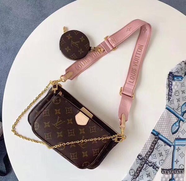 

2020 LOUIS VUITTON LV pochette аксессуары классическая сумка из натуральной кожи наплечная сумка Messenger lady wallet 3 кошелька