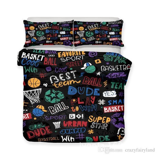 Basketball Luxury Bedding Set Duvet Bed Cover Set King Size Kids