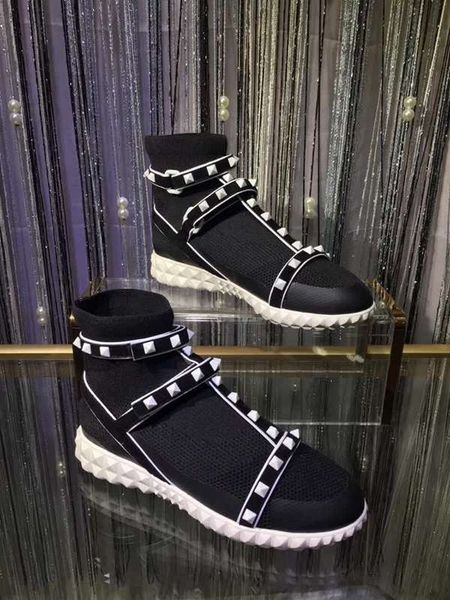 

fashion womens ankle boot rivets winter leather platform ladies high heels casual shoes booties ing, Black