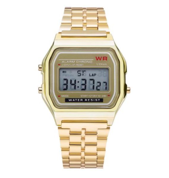 

vintage stainless steel led digital satch brand watches for men and women 2020 wholesale sports wristwatches 1l3j, Slivery;brown