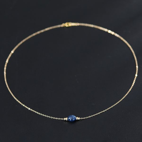 

dmcbs065 14k gold filled sapphire кулон gemstone ожерелье ручной работы женский ключицы цепи, Silver