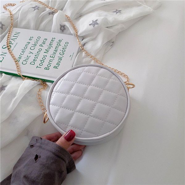

women's bag 2020 new korean version of the wild solid color mini small round bag diamond shoulder female messenger chain