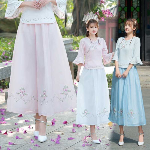 

kyqiao women clothes long boho chiffon skirts female autumn elegant ethnic long white pink embroidery skirt midi skirt, Black