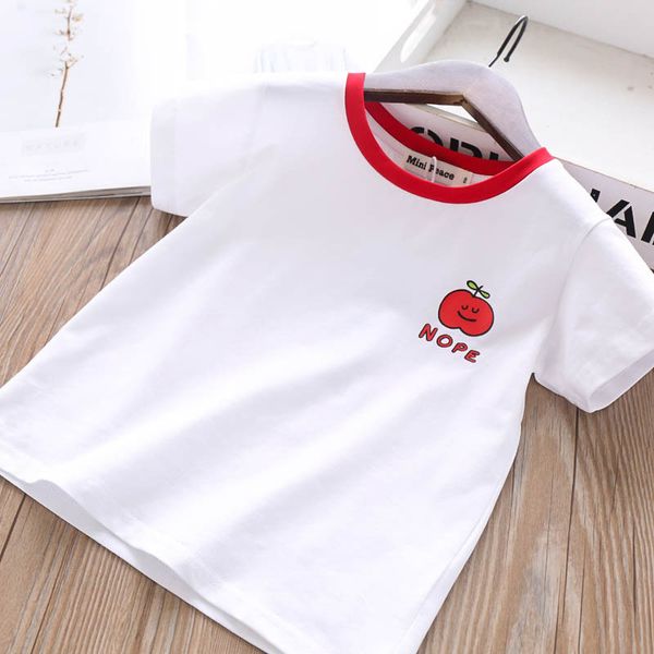 

2020 summer girls printed letters fruit t-shirt children's clothing wholesale, Blue
