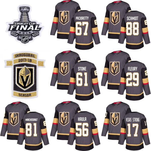 

2019 vegas golden knights jersey 61 mark stone 67 max pacioretty 29 marc-andre fleury 56erik haula hockey men women youth stanley cup finals, Black;red