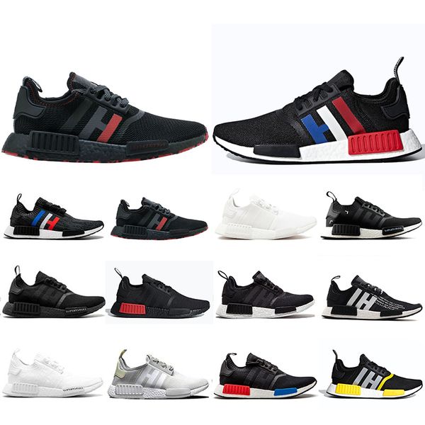 

2019 r1 running shoes thunder bred oreo runner primeknit og atmos japan triple black red marble women mens trainers sports sneakers