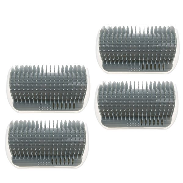 

set of 4 cat brush corner massage grooming brush with catnip to massage yourself for cats, gray