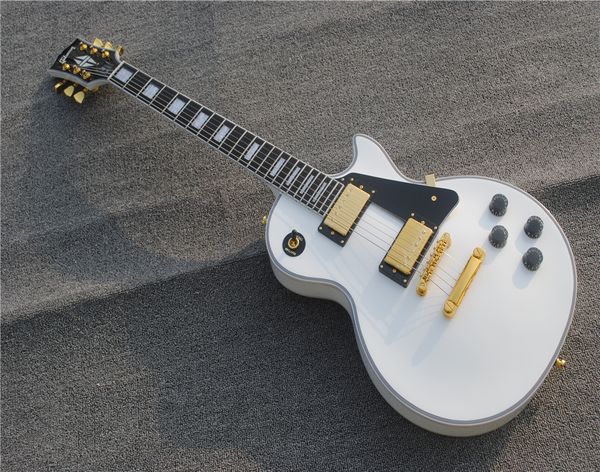 

Whole ale guitar ebony fingerboard olid white chib on electric guitar