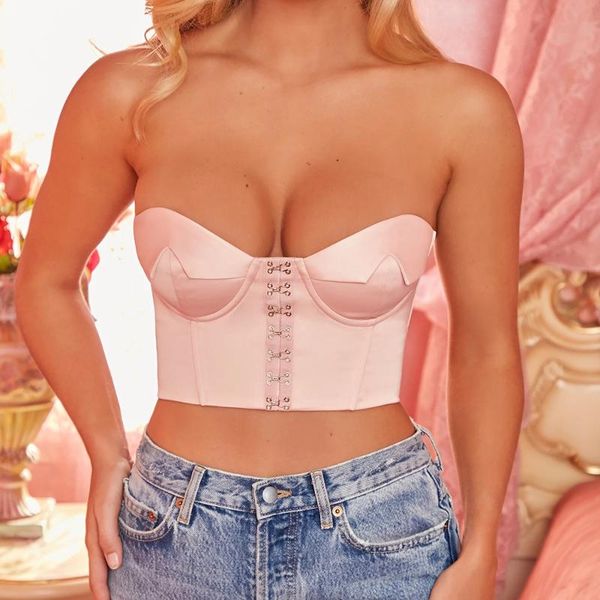 

women's tanks & camis strapless off shoulder crop vest summer slim women sleeveless backless bustier casual solid cropped femi, White