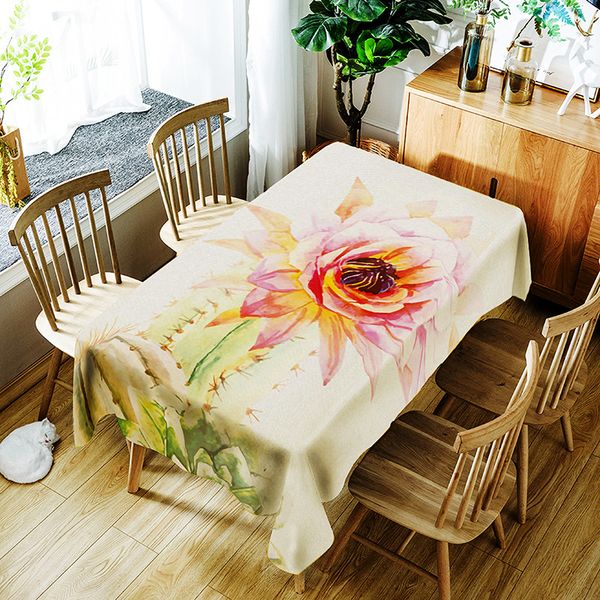 

fashion white tablecloth rectangular tablecloth waterproof oil cartoon dining table cover for kitchen home decor table cloth