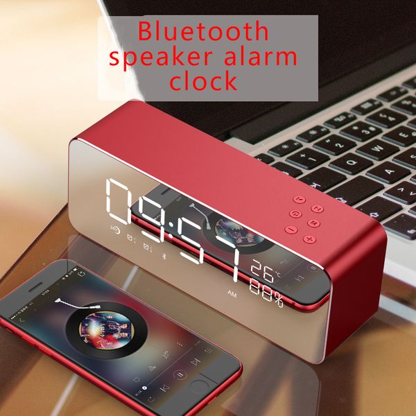 

fm radio speakers temperature home watch electronic table clock portable wireless bluetooth digital alarm clock led display