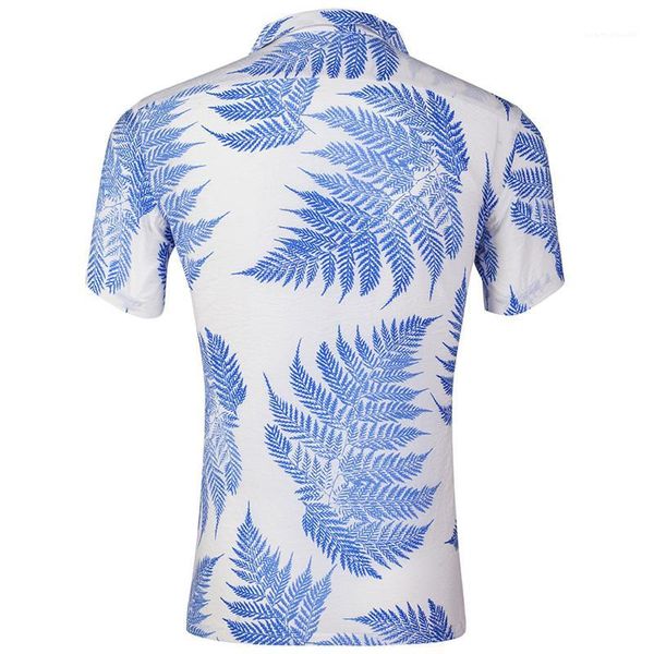 

праздники топы лето гавайи лацкан шеи мужские рубашки лист печатный с коротким рукавом свободные мужские, White;black