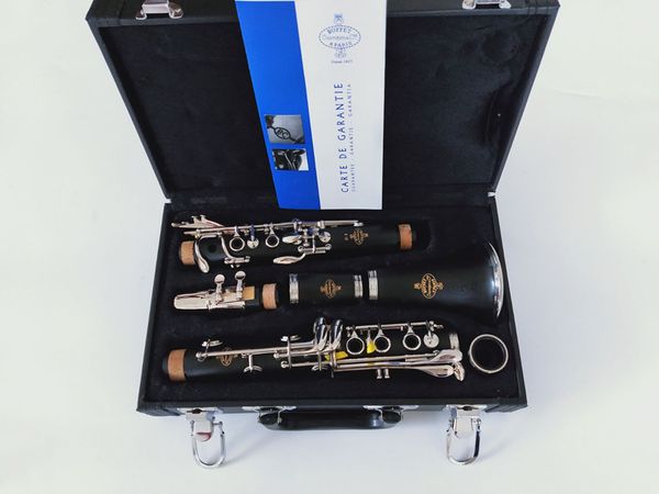 Livello professionale New Buffet 1825 B18 Clarinetto 17 tasti Strumenti musicali in Sib Clarinetto con custodia nera Tubo in bachelite Clarinetto gratuito