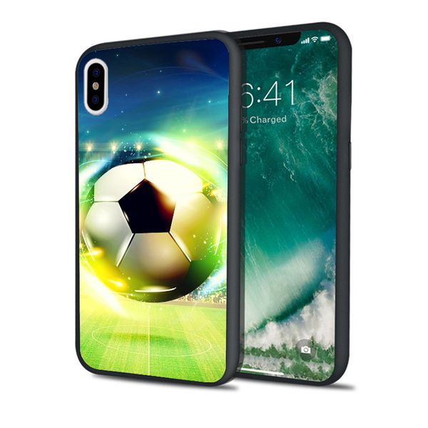 

fundas luxury shiny football art phone case for iphone 11 pro xs max xr 8 7 6s plus 5s se 5 case black soft silicone tpu cover